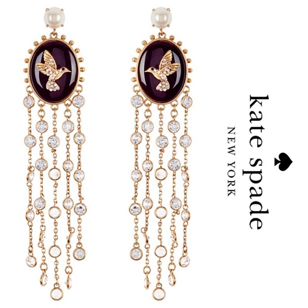 Kate Spade Humming Bird Pearl Fringe Earring